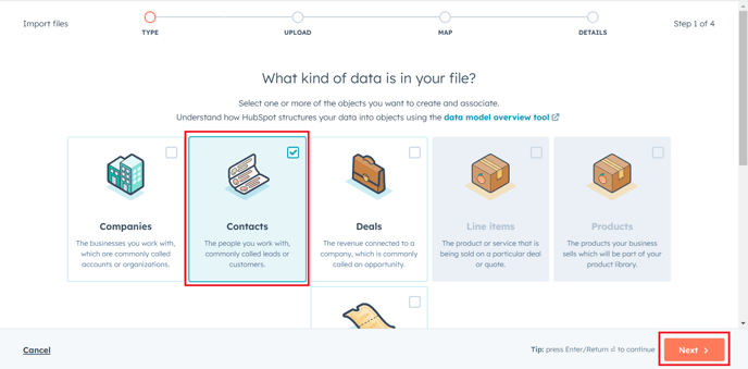 ContactsUploadSelectDataforImport